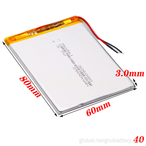 China Custom 306080 2500mah 3.7v Lithium Polymer Battery Lithium Ion Cells Rechargeable Batteries Lipo Batteries Supplier